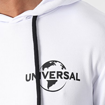 Universal Studio - Sweat Capuche Universal Logo Mono Back Blanc