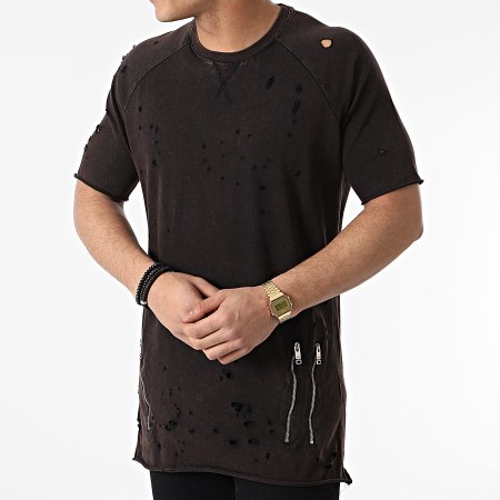 Ikao - Camiseta extragrande con bolsillo LL403 Marrón