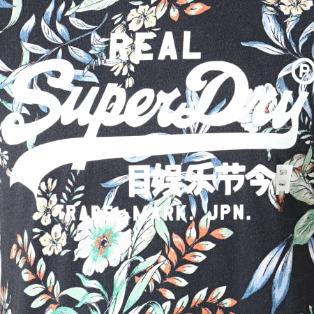 Superdry - Tee Shirt Floral VL AOP M1010999A Bleu Marine