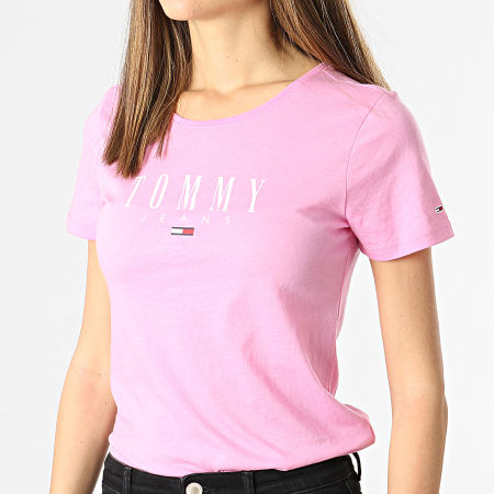 Tommy Jeans - Tee Shirt Femme Essential Skinny 9926 Rose