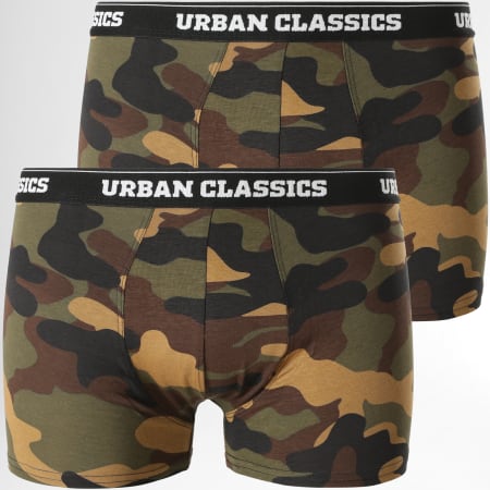 Urban Classics - Lot De 2 Boxers TB2047 Camouflage Vert Kaki