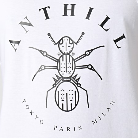 Anthill - Canotta con logo bianco e nero