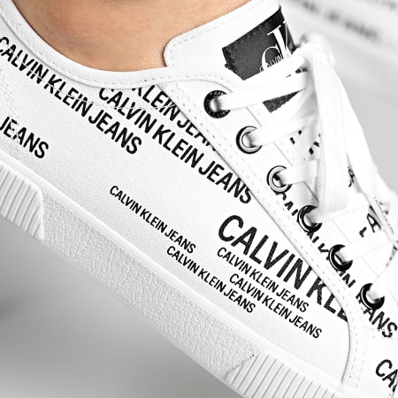 Calvin Klein - Zapatillas Vulcanizado Cordones AOP 0077 Blanco