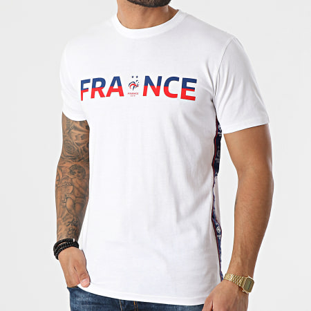 FFF - Tee Shirt A Bandes France F20081 Blanc
