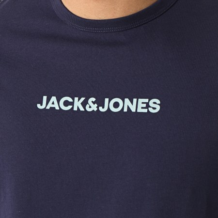 Jack And Jones - Lot de 3 Tee Shirts Crain Bleu Marine Gris Chiné Bleu Clair