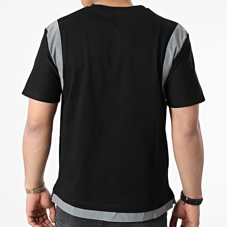 John H - Tee Shirt Oversize SW914 Noir Réfléchissant