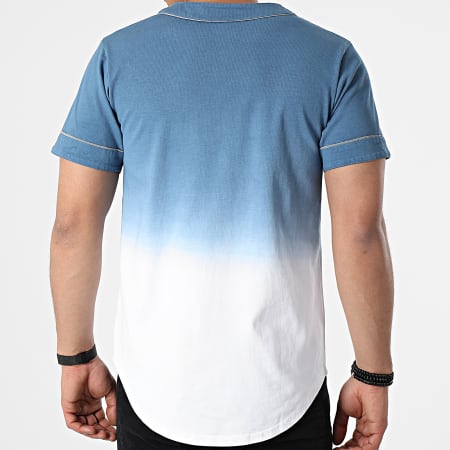 John H - Camisa Manga Corta XW926 Azul Claro Blanco Degradado Reflectante