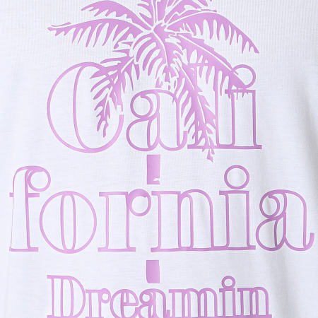 Luxury Lovers - Tee Shirt California Dreamin Blanc Violet