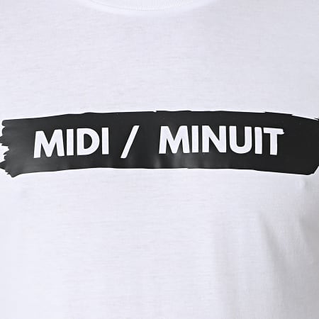 Midi Minuit - Tee Shirt Logo Typo Blanc