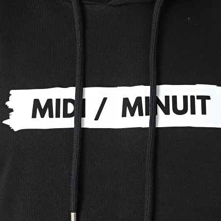 Midi Minuit - Typo Logo Hoody Zwart Wit