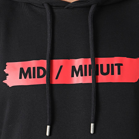 Midi Minuit - Typo Logo Hoody Zwart Rood