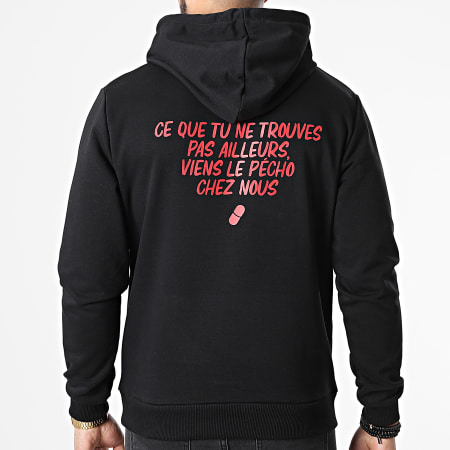 Midi Minuit - Typo Logo Hoody Zwart Rood