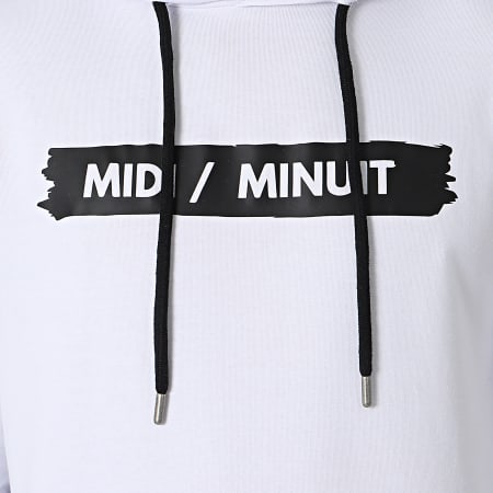 Midi Minuit - Logo Hoodie Typo Wit Zwart