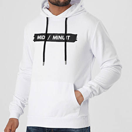 Midi Minuit - Logo Hoodie Typo Wit Zwart