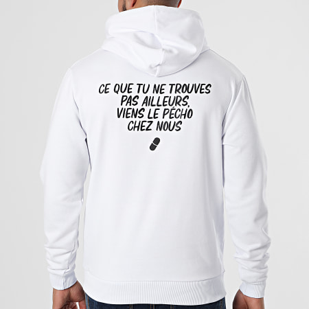 Midi Minuit - Sweat Capuche Logo Typo Blanc Noir