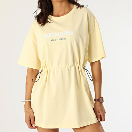 Sixth June - Robe Tee Shirt Femme W4121KDR Jaune Clair