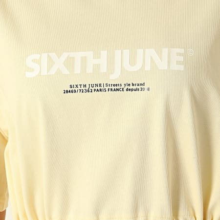 Sixth June - Robe Tee Shirt Femme W4121KDR Jaune Clair