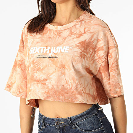 Sixth June - Tee Shirt Crop Femme W32815KTO Beige