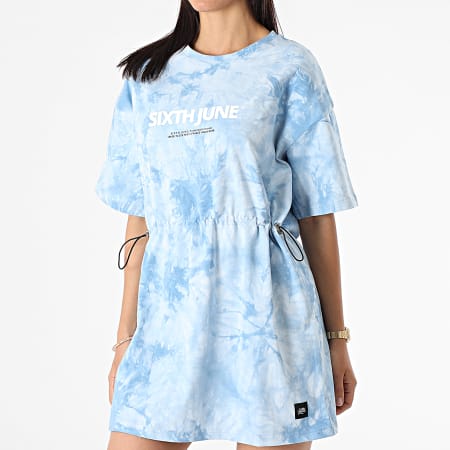 Sixth June - Robe Tee Shirt Femme W32816KDR Bleu Clair