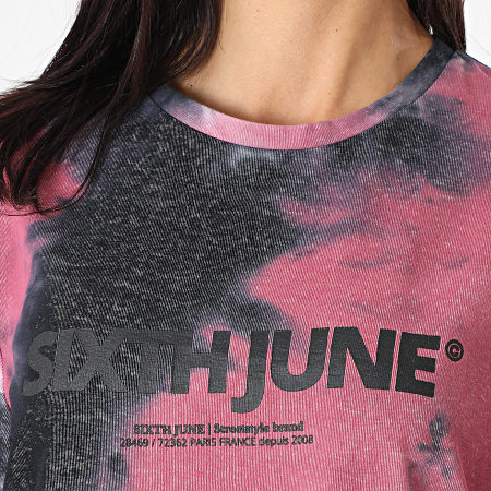 Sixth June - Robe Tee Shirt Femme W4302VDR Noir Rose