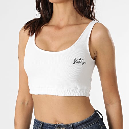 Sixth June - Camiseta corta sin mangas para mujer W32833KTO Blanco