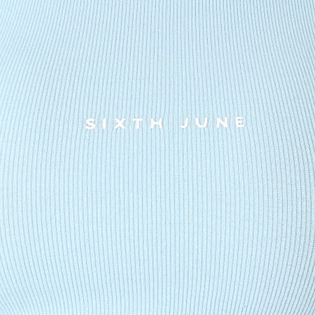 Sixth June - Camiseta corta sin mangas para mujer W4267KTO azul claro