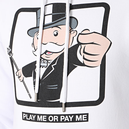 Monopoly - Sweat Capuche Play Me Or Pay Me Blanc