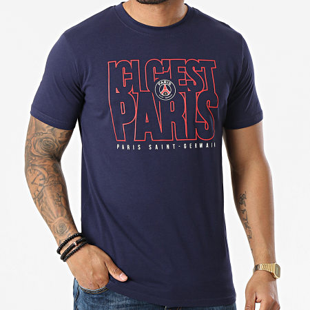 PSG - Tee Shirt Ici C'est Paris P13965C Bleu Marine