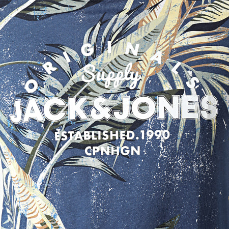 Jack And Jones - Tee Shirt Pop Print Bleu Marine Floral