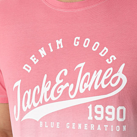 Jack And Jones - Tee Shirt Tim Rose Blanc Dégradé