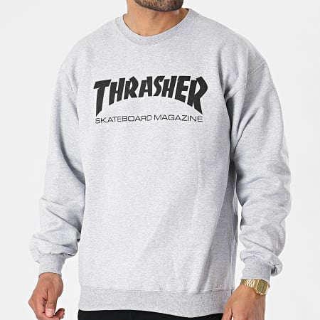 Thrasher - Felpa con girocollo THRSW016 Grigio scuro