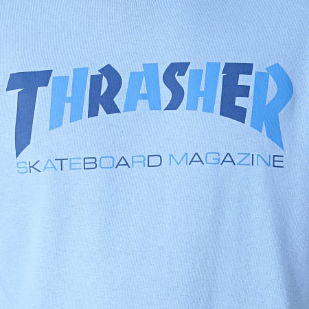 Thrasher - Tee Shirt Checkers Logo THRTS167 Bleu Clair