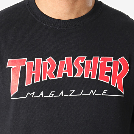 Thrasher - Tee Shirt Outlined THRTS069 Noir