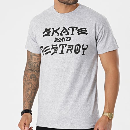 Thrasher - Camiseta Skate And Destroy THRTS024 Gris jaspeado