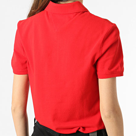 Tommy Jeans - Polo Manches Courtes Femme Slim 9199 Rouge