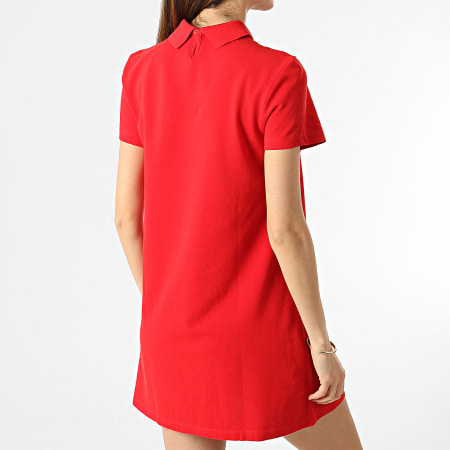 Tommy Jeans - Robe Polo Manches Courtes Femme Essential 0116 Rouge