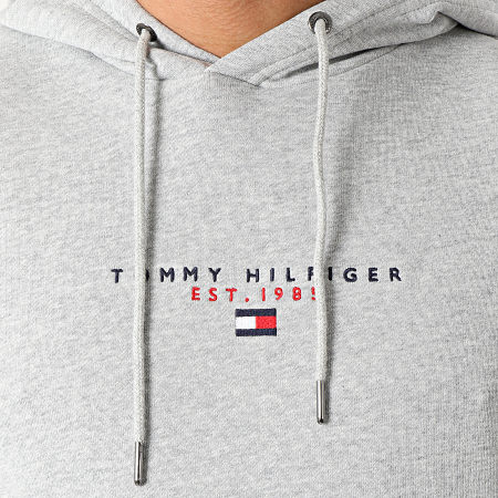 Tommy Hilfiger - Sweat Capuche Essential Tommy 7382 Gris Chiné