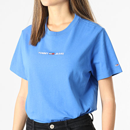 Tommy Hilfiger - Tee Shirt Crop Femme BXY Linear 0057 Bleu Azur
