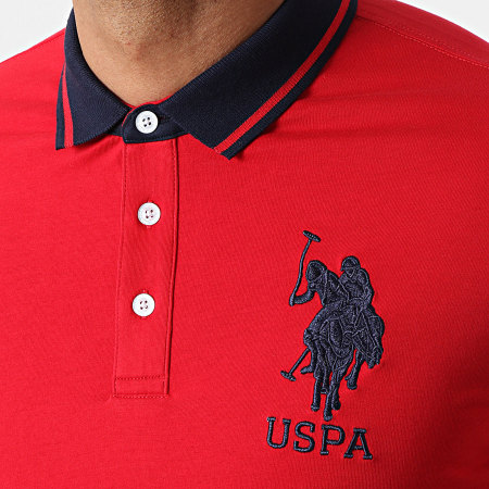 US Polo ASSN - Polo Manches Courtes USPA Double Horse Rouge
