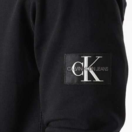 Calvin Klein - Felpa con cappuccio con manica a monogramma 4036 nero