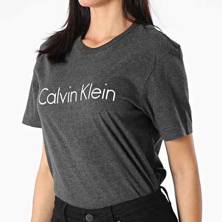 Calvin Klein - Tee Shirt Femme QS6105E Gris Anthracite Chiné