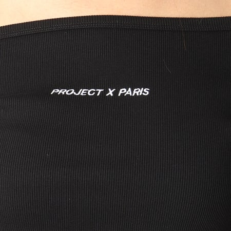Project X Paris - Top Crop Col Bateau Femme F211076 Noir