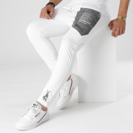Project X Paris Pantalon Jogging R fl chissant 2140115 Blanc Ryses