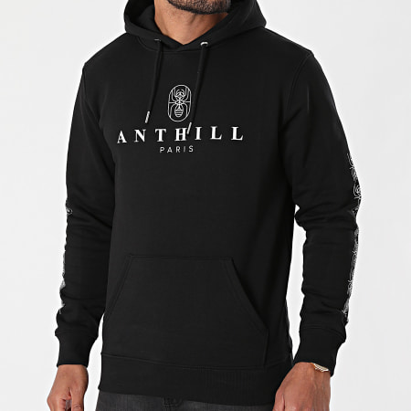 Anthill - Sweat Capuche Ant 2021 Sleeve Noir Blanc