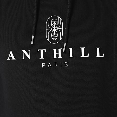 Anthill - Felpa con cappuccio con maniche Ant 2021 Nero Bianco