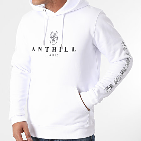 Anthill - Sweat Capuche Ant 2021 Sleeve Blanc Noir