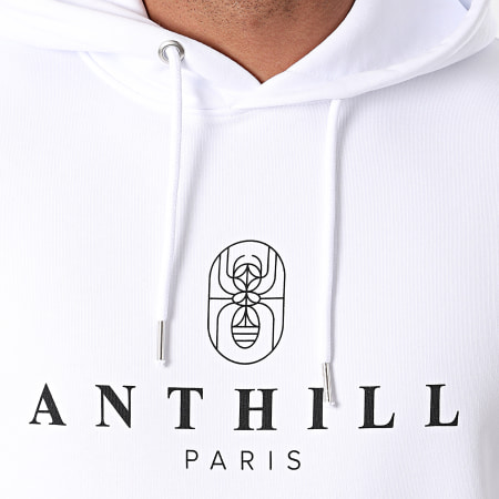 Anthill - Sudadera con capucha Ant 2021 Sleeve blanco negro
