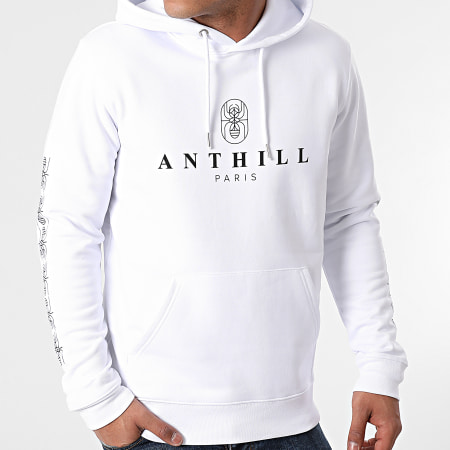 Anthill - Sudadera con capucha Ant 2021 Sleeve blanco negro