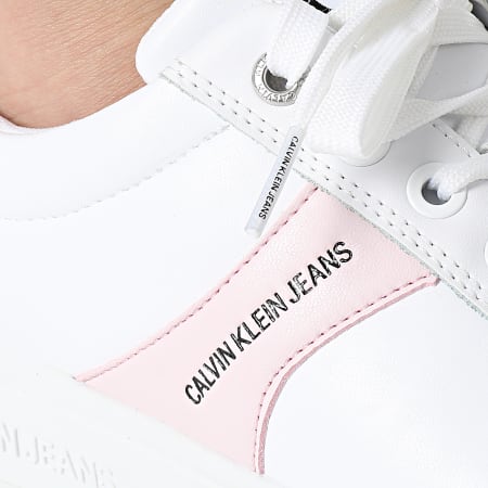 Calvin Klein - Baskets Femme Cupsole Lace Up 0061 Bright White Pearly Pink