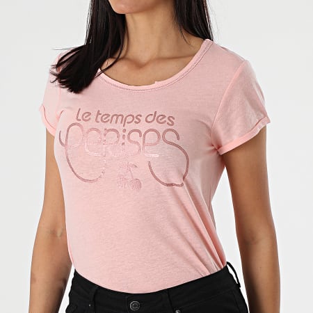 Le Temps Des Cerises - Tee Shirt Femme Trame Rose